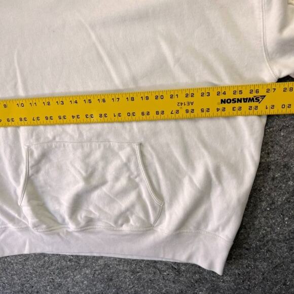 Levi's Hoodie Womens Large White Made Crafted Crochet Kangaroo Pockets Pullover - Picture 5 of 15